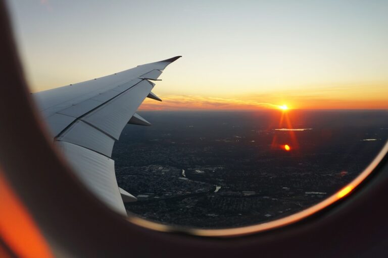 sunset view from the airplane